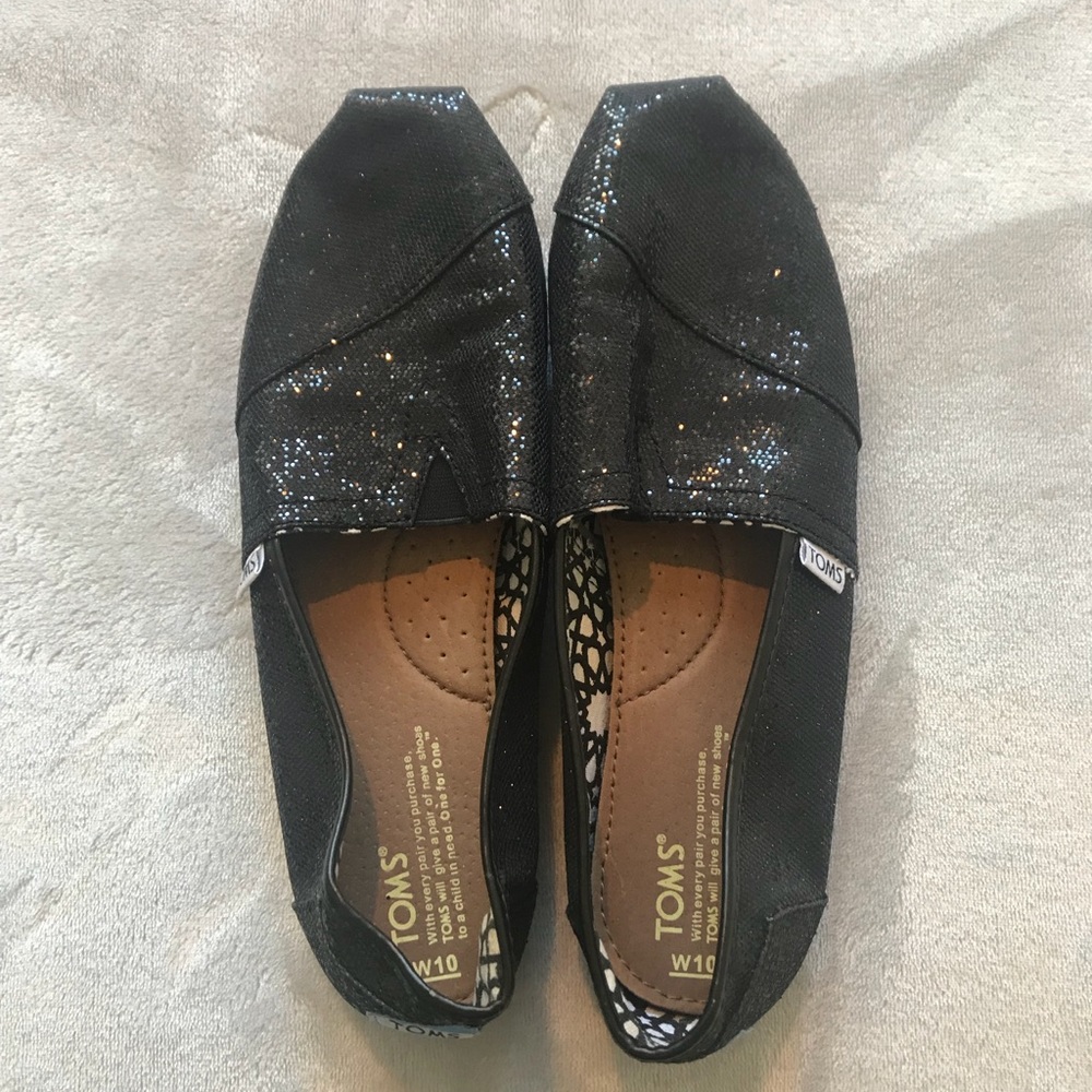 Black glitter Toms
